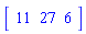 Vector[row](3, {(1) = 11, (2) = 27, (3) = 6})