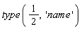 type(1/2, 'name')