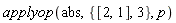 applyop(abs, {3, [2, 1]}, p)