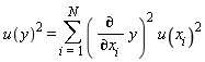 u(y)^2 = sum((diff(y, x[i]))^2*u(x[i])^2, i = 1 .. N)