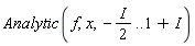 Analytic(f, x, -I*(1/2) .. 1+I)