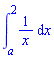 int(1/x, x = a .. 2)