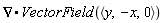 VectorCalculus[Nabla].VectorField(`<,>`(y, -x, 0))