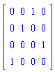 Matrix([[0, 0, 1, 0], [0, 1, 0, 0], [0, 0, 0, 1], [1, 0, 0, 0]])
