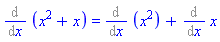 Diff(x^2+x, x) = Diff(x^2, x)+Diff(x, x)