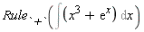 Rule[`+`](Int(x^3+exp(x), x))