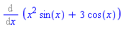 Diff(x^2*sin(x)+3*cos(x), x)
