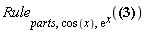 Rule[parts, cos(x), exp(x)](Int(sin(x)*exp(x), x) = sin(x)*exp(x)-(Int(exp(x)*cos(x), x)))