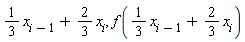 (1/3)*x[i-1]+(2/3)*x[i], f((1/3)*x[i-1]+(2/3)*x[i])