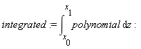 integrated := int(polynomial, z = x[0] .. x[1])