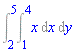 Int(Int(x, x = 1 .. 4), y = 2 .. 5)
