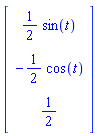 Vector[column]([[(1/2)*sin(t)], [-(1/2)*cos(t)], [1/2]])