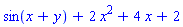 sin(x+y)+2*x^2+4*x+2
