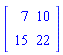 matrix([[7, 10], [15, 22]])