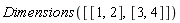 Dimensions([[1, 2], [3, 4]])
