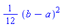 (1/12)*(b-a)^2