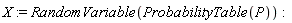 X := RandomVariable(ProbabilityTable(P))