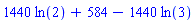 1440*ln(2)+584-1440*ln(3)