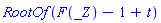 RootOf(F(_Z)-1+t)