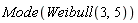 Mode(Weibull(3, 5))