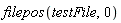 filepos(testFile, 0)