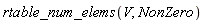 rtable_num_elems(V, NonZero)