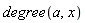 degree(a, x)