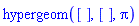 hypergeom([], [], Pi)