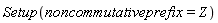 Setup(noncommutativeprefix = Z)