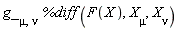 g_[mu, nu]*%diff(F(X), X[mu], X[nu])