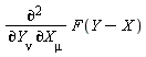diff(F(Y-X), Y[nu], X[mu])