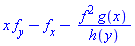 x*f[y]-f[x]-f^2*g(x)/h(y)