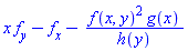 x*f[y]-f[x]-f(x, y)^2*g(x)/h(y)