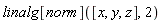 linalg[norm]([x, y, z], 2)