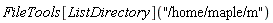 FileTools[ListDirectory]("/home/maple/m")