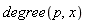 degree(p, x)