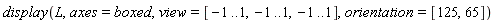display(L, axes = boxed, view = [-1 .. 1, -1 .. 1, -1 .. 1], orientation = [125, 65])