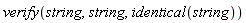 verify(string, string, identical(string))
