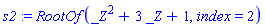 RootOf(_Z^2+3*_Z+1, index = 2)