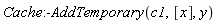 Cache:-AddTemporary(c1, [x], y)