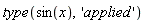 type(sin(x), 'applied')