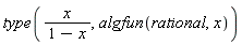 type(x/(1-x), algfun(rational, x))