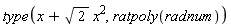 type(x+sqrt(2)*x^2, ratpoly(radnum))