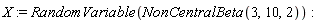 X := RandomVariable(NonCentralBeta(3, 10, 2))