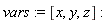 vars := [x, y, z]
