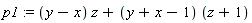 p1 := (y-x)*z+(y+x-1)*(z+1)