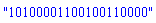 "10100001100100110000"