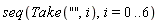 seq(Take("", i), i = 0 .. 6)