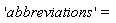 'abbreviations'=