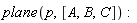 plane(p, [A, B, C])